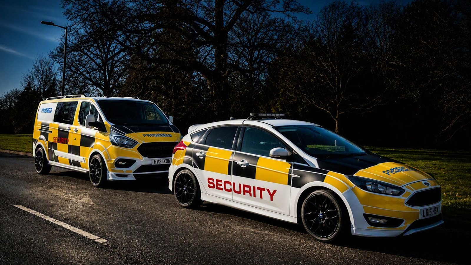 Patrol vehicle on a night shift